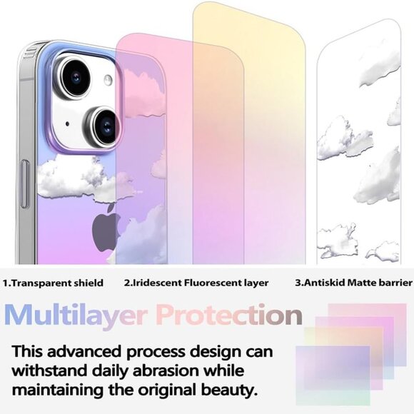 Iphone 16 15 14 13 12 Dreamy Holographic Cloud Phone Case - Picture 6 of 10